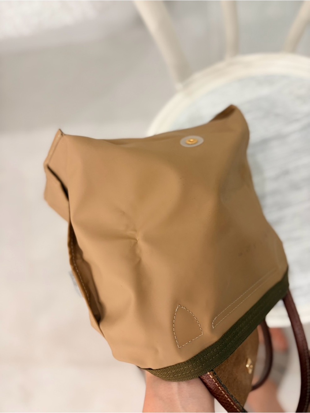 Longchamp Classic Brown Women's Small Tote Bag with Leather - Picture 11 of 12